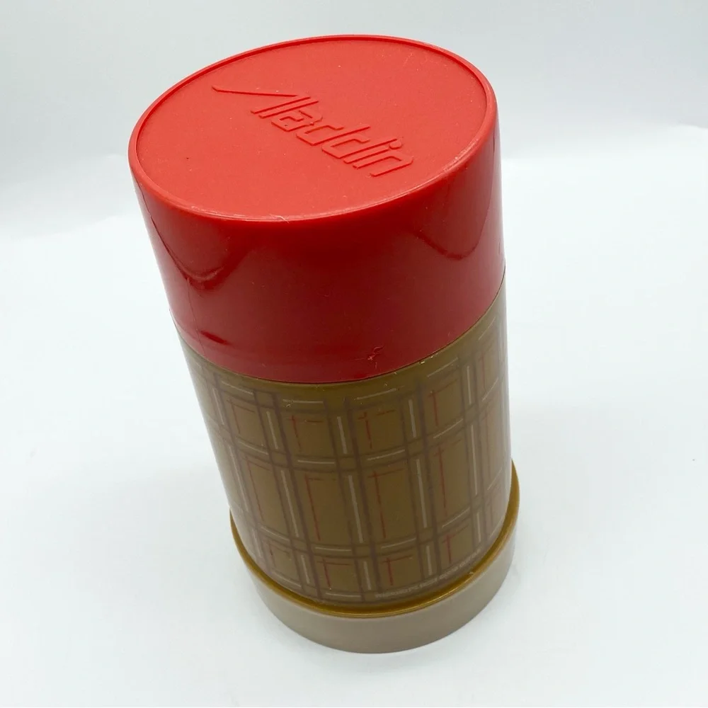 Vintage 1970s Aladdin Plaid Thermos Pint Size - Picture 2 of 13